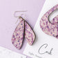 Purple Abstract Cork Earrings - Small Wing