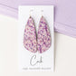 Purple Abstract Cork Earrings - Wing