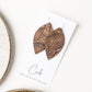 Natural with Wood Grain Cork Earrings - Leaf