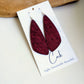 Wine Red Cork Earrings - Wing