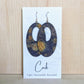 Starry Night Cork Earrings - Oval