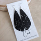 Black with Silver Cork Earrings - Wing