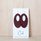 Wine Red Cork Earrings - Oval