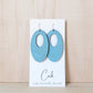 Bright Teal Cork Earrings - Oval
