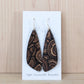 Natural with Wood Grain Cork Earrings - Small Wing