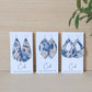 Blue and White Floral Cork Earrings - Wing