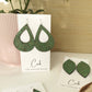 Grass Green Cork Earrings - Teardrop
