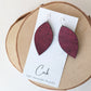 Wine Red Cork Earrings - Leaf