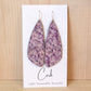 Purple Abstract Cork Earrings - Wing