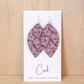 Purple Abstract Cork Earrings - Leaf