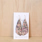 Pink Pansies Cork Earrings - Small Wing