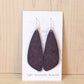 Eggplant Purple Cork Earrings - Small Wing