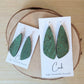 Grass Green Cork Earrings - Small Wing