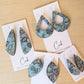 Olive and Teal Floral Cork Earrings - Wing