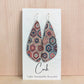 Embroidered Hexagons Cork Earrings - Wing